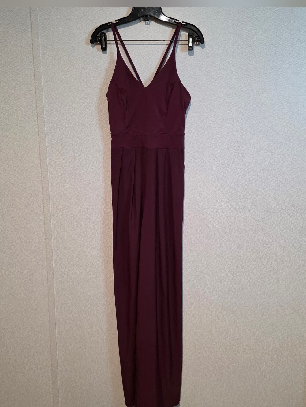 Halara Burgunday Wide Leg V-Neck Double Strap Jumpsuit Small Tall